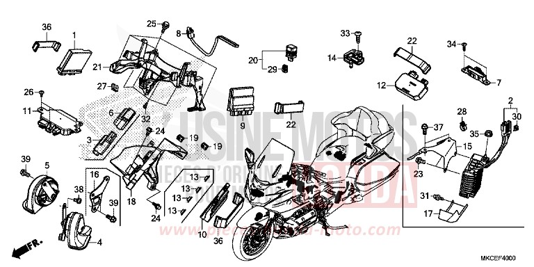 CONTROL UNIT for Gold Wing CANDY ARDENT RED (R367B) from 2019